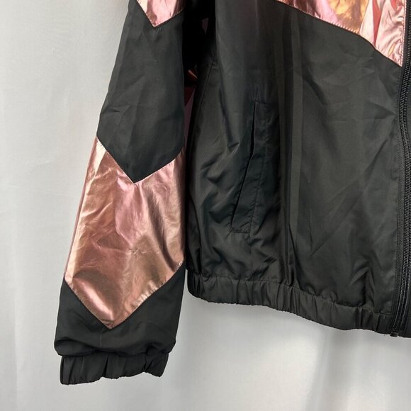 Zyia Active Womens Long Sleeve Full Zip Windbreaker Jacket Black/Pink L Pockets - Picture 6 of 10